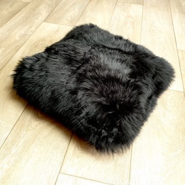 Black Sheepskin Cushion