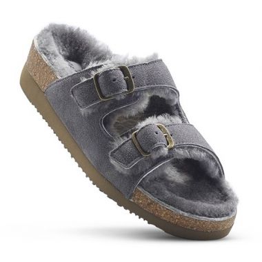 Sheepskin Sandal - Dark Grey (Rabbit)