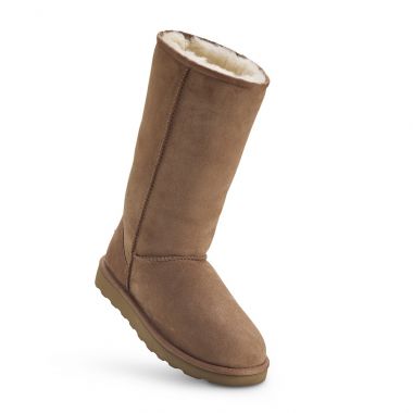 Tall Chestnut Sheepskin Boots