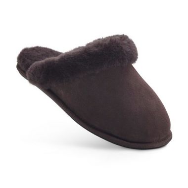 Ladies Chocolate Mule Sheepskin Slippers