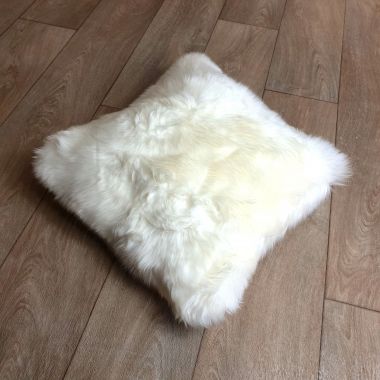 Cream White Sheepskin Cushion