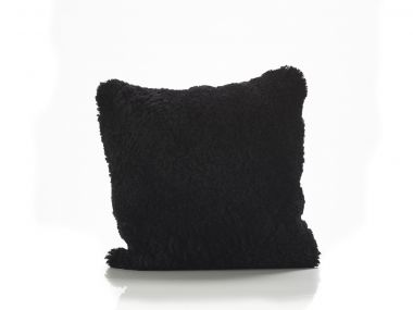 Black sheepskin cushion clearance