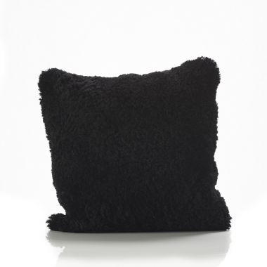 Black Curly Sheepskin Cushion