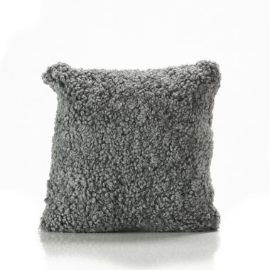 Grey/Silver Curly Wool Sheepskin Cushion