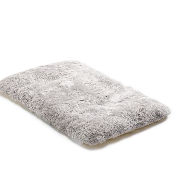 Grey Curly Wool Sheepskin Pet Bed