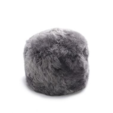 Sheepskin Pouffe - Dark Grey