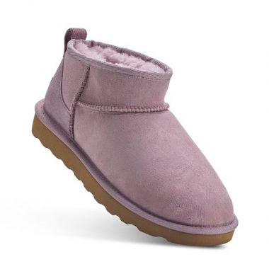 Super Short Sheepskin Boots - Elderberry