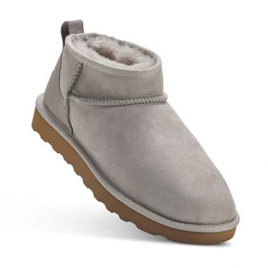 Super Short Sheepskin Boots - Grey