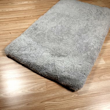 Grey Curly Wool Sheepskin Pet Bed