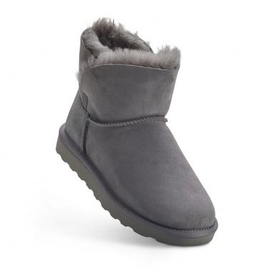 Grey Extra Short Sheepskin Boots