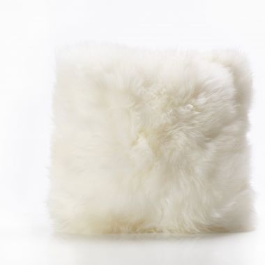 Double sided cream white sheepskin cushion