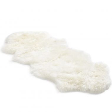 Cream White Small Double Sheepskin Rug