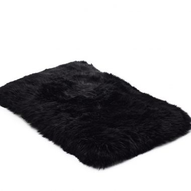 Black Luxury Sheepskin Pet Bed