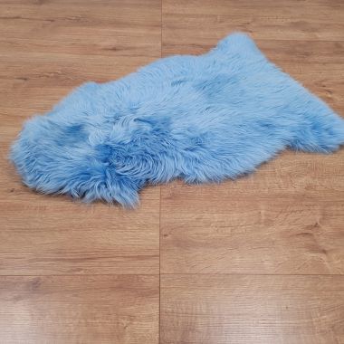 Blue single sheepskin rug 80cm - clearance