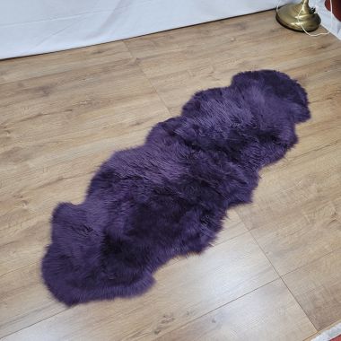 Dark Purple Double Sheepskin Rug - Clearance