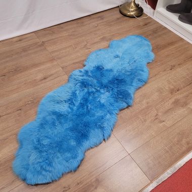 Ocean Blue Double Sheepskin Rug - Clearance