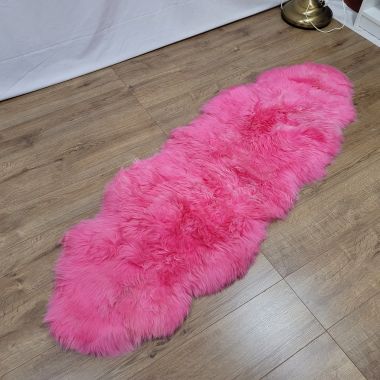 Snapping Pink Double Sheepskin Rug - Clearance