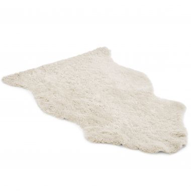 Beige Short Wool Sheepskin Rug