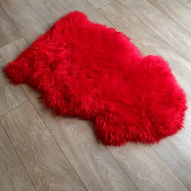 Red Sheepskin Rug