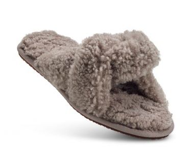 Sheepskin open sale toe slippers