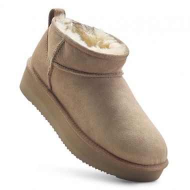 Platform Super Short Boots - Chestnut