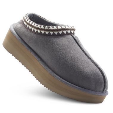 Aztec Platform Mules - Dark Grey (Rabbit)