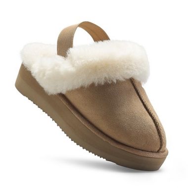 Platform Mule with strap - Chestnut