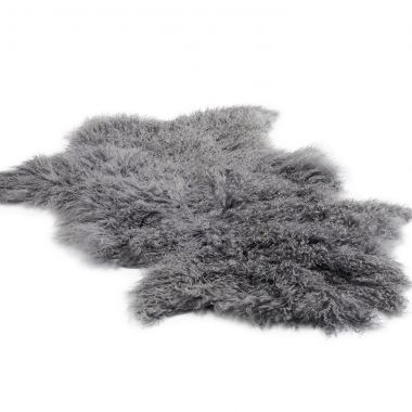 Tibetan Sheepskin Rug - Dark Grey