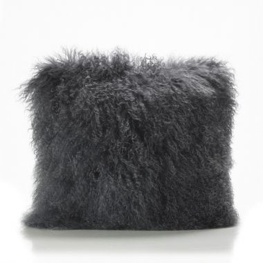 Grey Tibetan Sheepskin Cushion