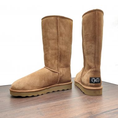 Tall Chestnut Sheepskin Boots
