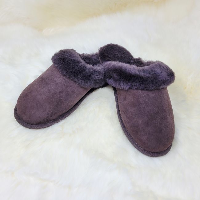 Image of Ladies Chocolate Mule Sheepskin Slippers