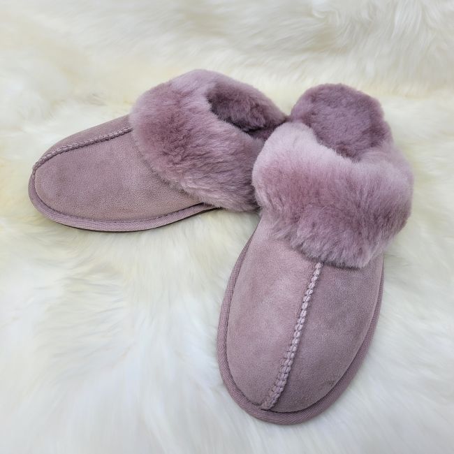 Image of Ladies Fawn Mule Sheepskin Slippers