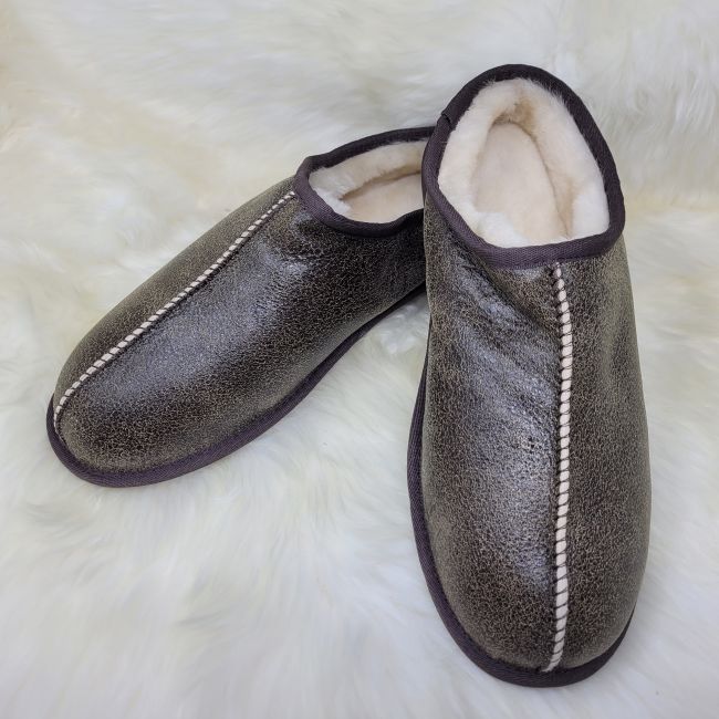 Image of Men's Brown Sheepskin Mule Slippers