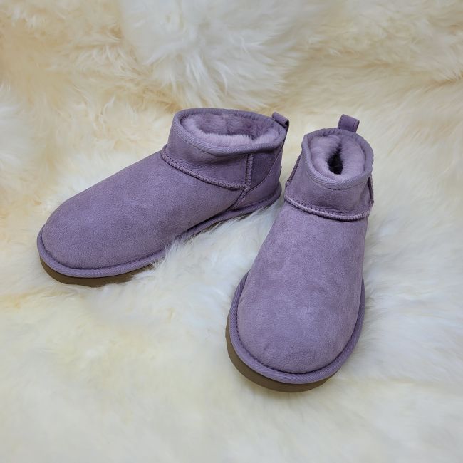 Image of Super Short Sheepskin Boots - Elderberry