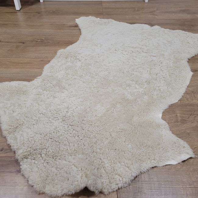 Image of Beige Short Wool Sheepskin Rug