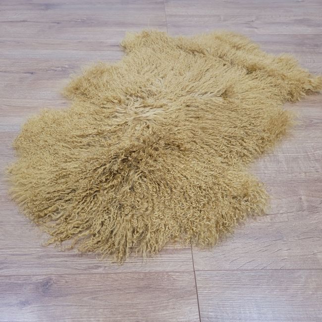 Image of Tibetan Sheepskin Rug - Straw Yellow