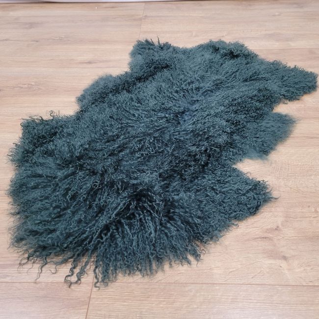 Image of Tibetan Sheepskin Rug - Jungle Green