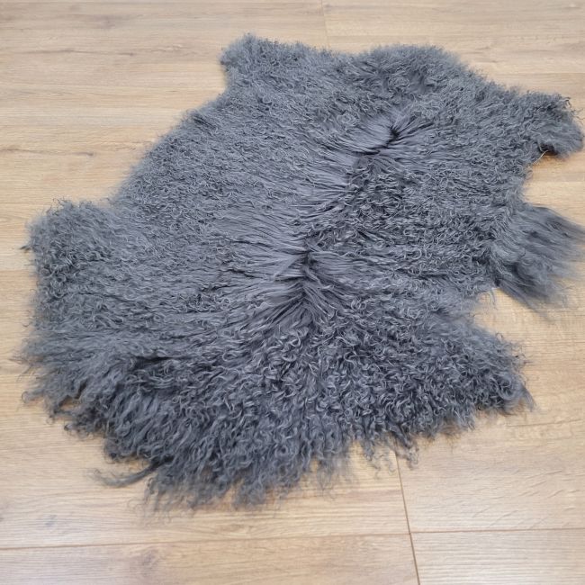 Image of Tibetan Sheepskin Rug - Charcoal Grey