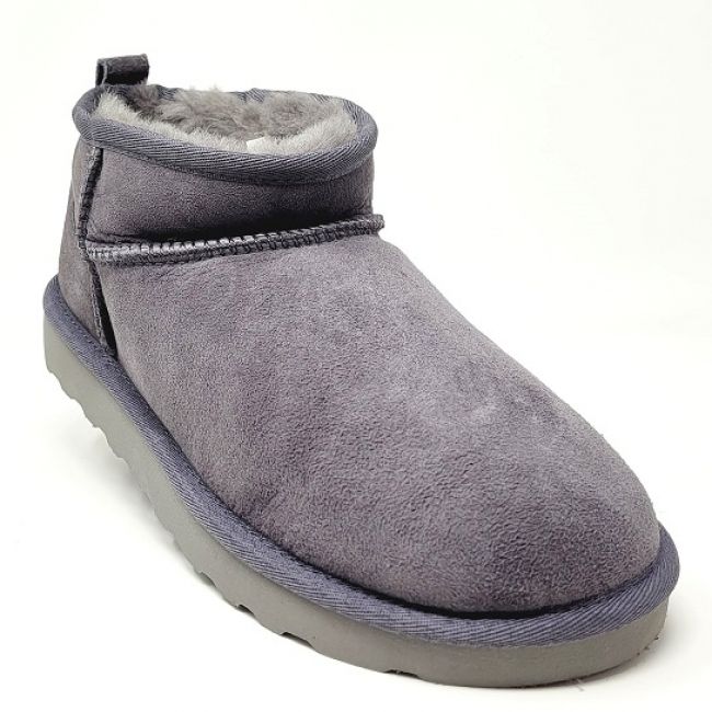 Image of Super Short Sheepskin Boots - 'Rabbit' Dark Grey