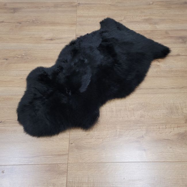 Image of Black sheepskin rug 95cm - Clearance