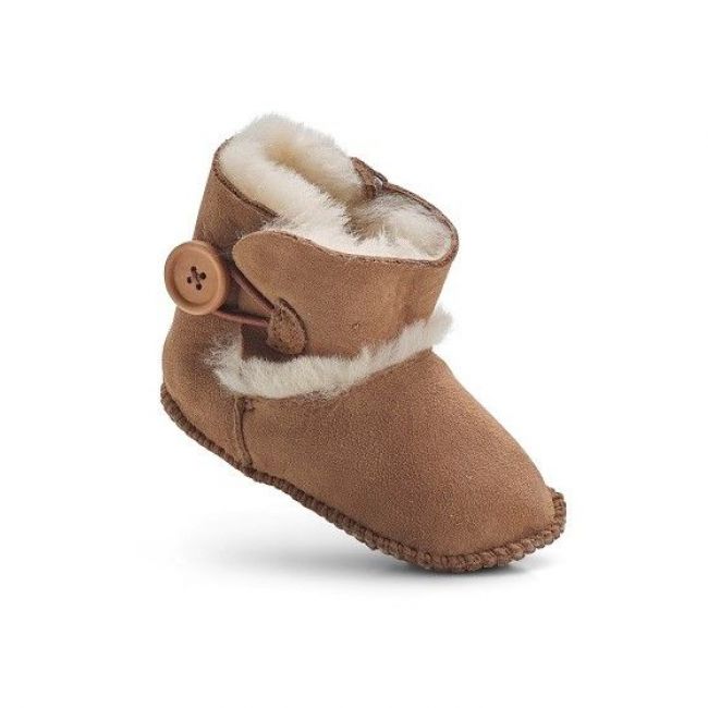 Image of Chestnut Sheepskin Baby Button Booties