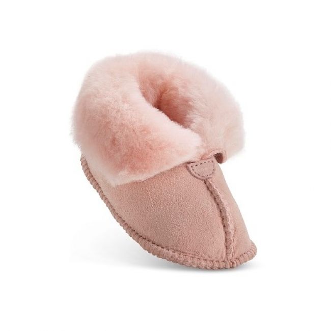 Image of Pink Sheepskin Turned Down Baby Booties