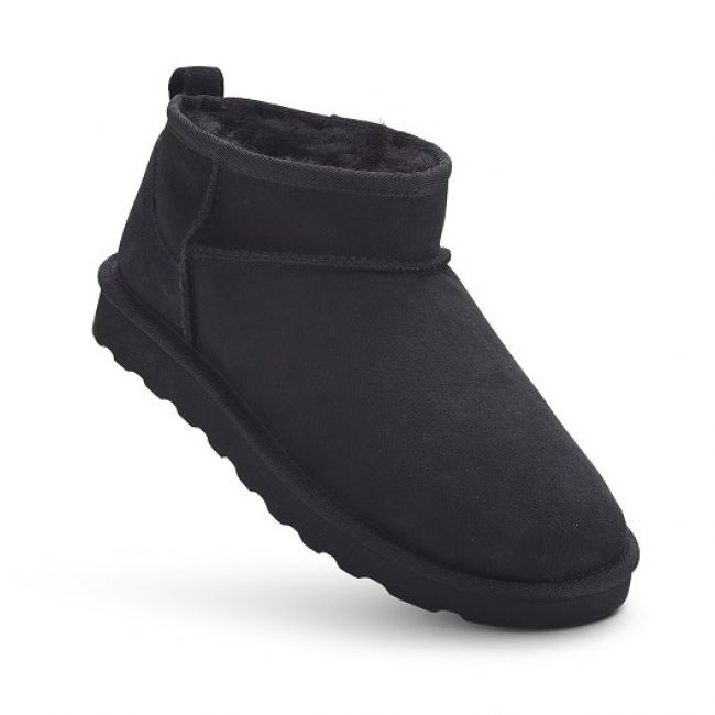 Image of Super Short Sheepskin Boots - Black