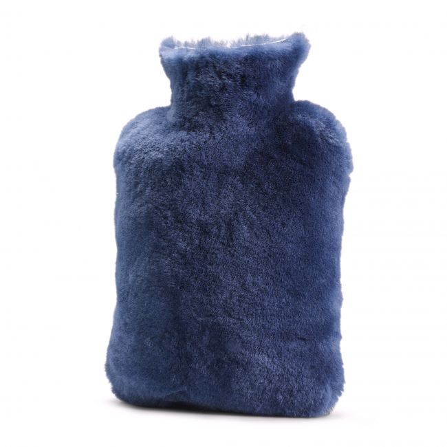 Image of Sheepskin Hot Water Bottle Cover - Navy Blue