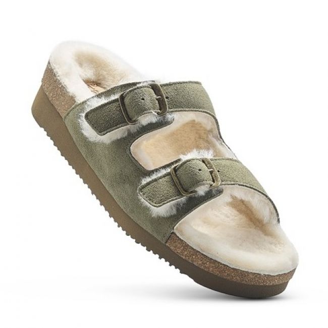 Image of Sheepskin Sandal - Burnt Olive