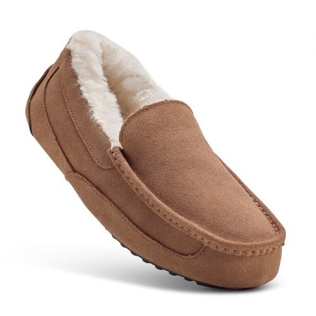 Image of Men's Chestnut Moccasin Slippers