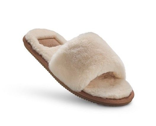 Sheepskin open toe slippers clearance