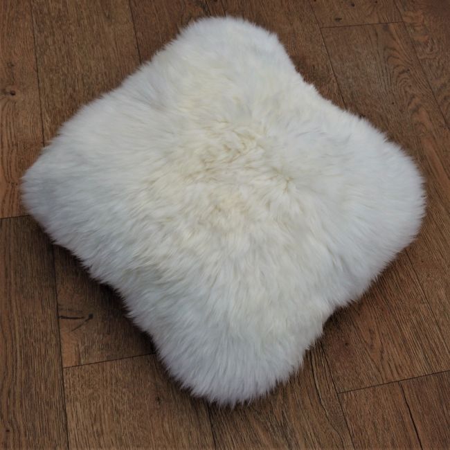 Image of Double sided cream white sheepskin cushion
