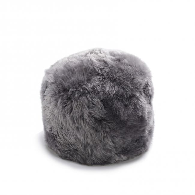 Image of Sheepskin Pouffe - Dark Grey