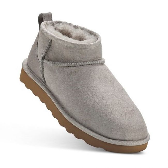 Image of Super Short Sheepskin Boots - Grey